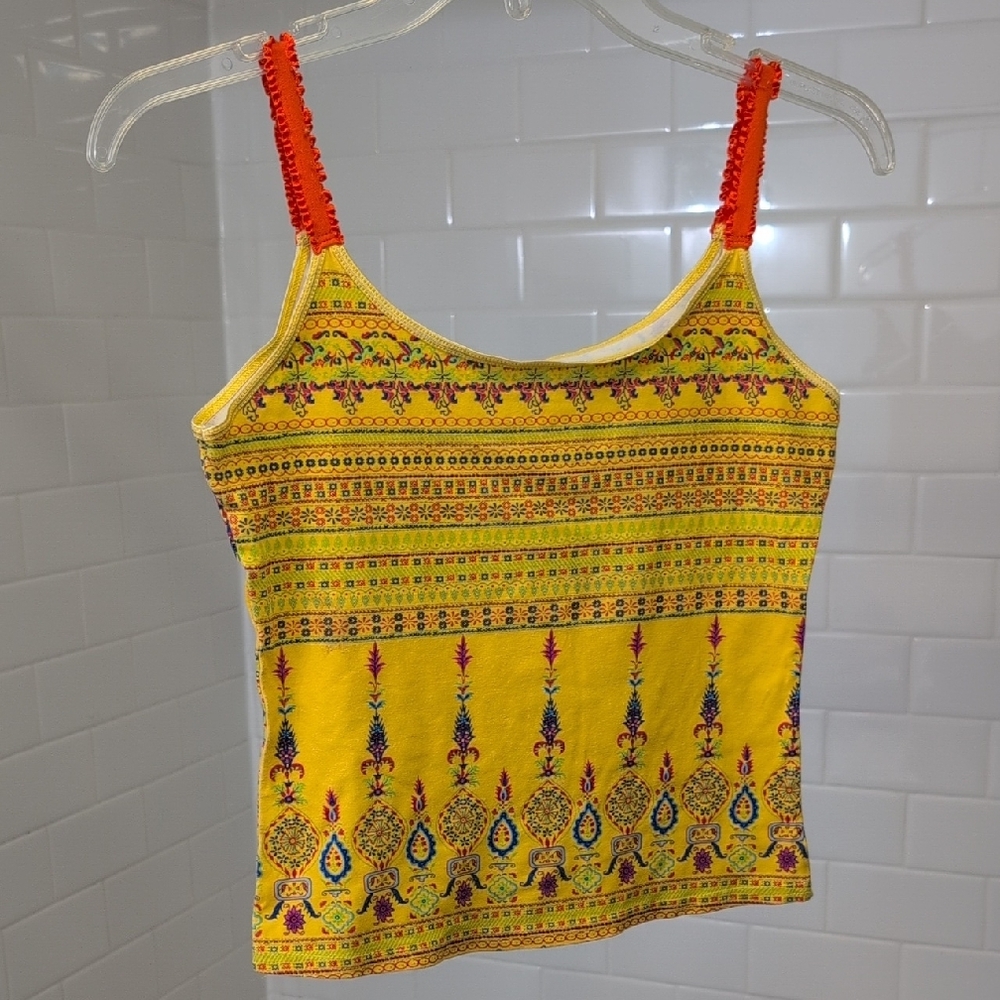 Yellow Patterned Women's Top